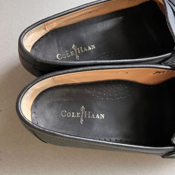 Cole Haan Women's Black Leather Classic Slip-On Penny Loafers, Size 8 - Picture 8 of 9